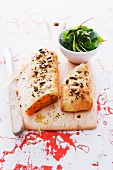 Pumpkin strudel with chopped pumpkin seeds