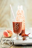 Beetroot smoothie with peaches
