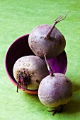 Beetroot in a purple bowl