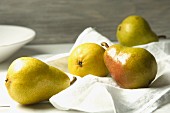 Pears on a cloth