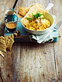 Scrambled egg with labneh and sesame seeds