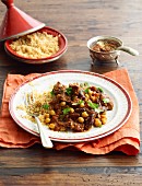 Lamb tagine with dates and chickpeas