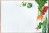 Verschiedene Gemüsesorten (Aufsicht)