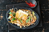 Glass noodle salad with fried tofu slices