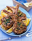 Lamb chops with herbs and lemon zest