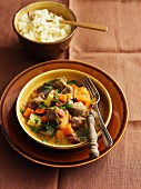 Lamb tagine with apricots and couscous