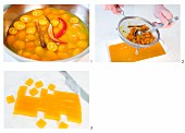 Orange and chilli pralines being made