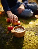 Apfelsuppe mit Ingwer und Muskat zum Herbstpicknick
