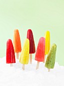 Colourful homemade ice lollies