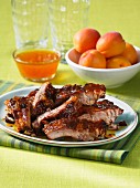 Pork ribs with apricot sauce