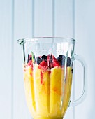 Fruit in a mixer