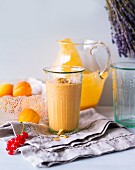 A smoothie made with apricots, lavender and almonds