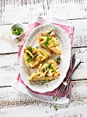 Pasta frittata with bacon