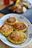 A plate of salmon cakes