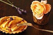 An apple tart with lavender