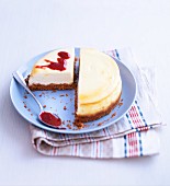 Cheesecake with raspberry sauce