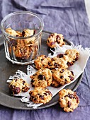 Coconut biscuits with dried cranberries
