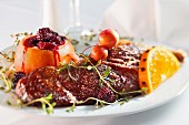 Roasted duck with fruits (Christmas)