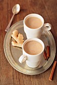 Spiced tea with ginger and cinnamon
