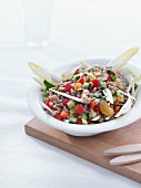 Wheat barley salad with vegetables