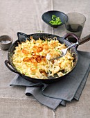 Cheese (soft egg noodles from Swabia) in a pan