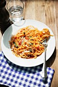 Spaghetti Napoli (spaghetti with tomato sauce)