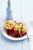 Peppers stuffed with salsiccia and polenta