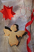 An angel-shaped butter biscuit (Christmas)