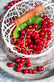 A basket of redcurrants