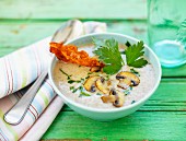 Mushroom soup with bacon
