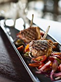 Grilled lamb chops with tomato salsa