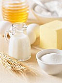 Dairy products, sugar, eggs and honey
