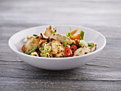 Pasta salad with chicken and vegetables