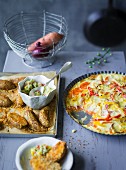 ADHD food: Sesame seed potatoes and a vegetable gratin with sweet potatoes