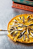 Leek tart with anchovies
