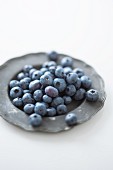 Blueberries on a pewter plates