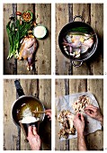 Hähnchensalat mit Erdnüssen und Zwiebeln zubereiten
