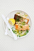 Salmon fillets with lemon and dill