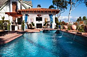 Swimming pool in front of a hotel resort at Laguna Niguel; California; USA