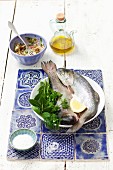 Fresh trout with herbs and lemon