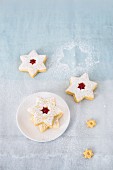 Jam-filled star biscuits