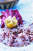 Carpaccio di pesce spada (Schwertfischcarpaccio, Italien)