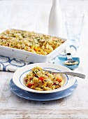 Pasta bake with roasted vegetables