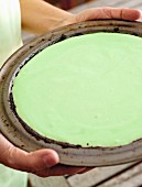 Grasshopper Pie (mint cake with a chocolate biscuit base)
