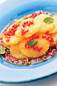 Orange salad with pomegranate seeds and mint