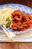 Beef goulash with ribbon pasta