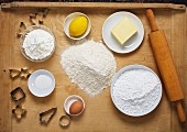 Ingredients for baking Christmas biscuits