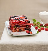 Bread pudding with berries