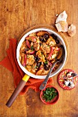 Chicken stew with sherry and plums