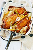 Turkey wings with carrots and onions